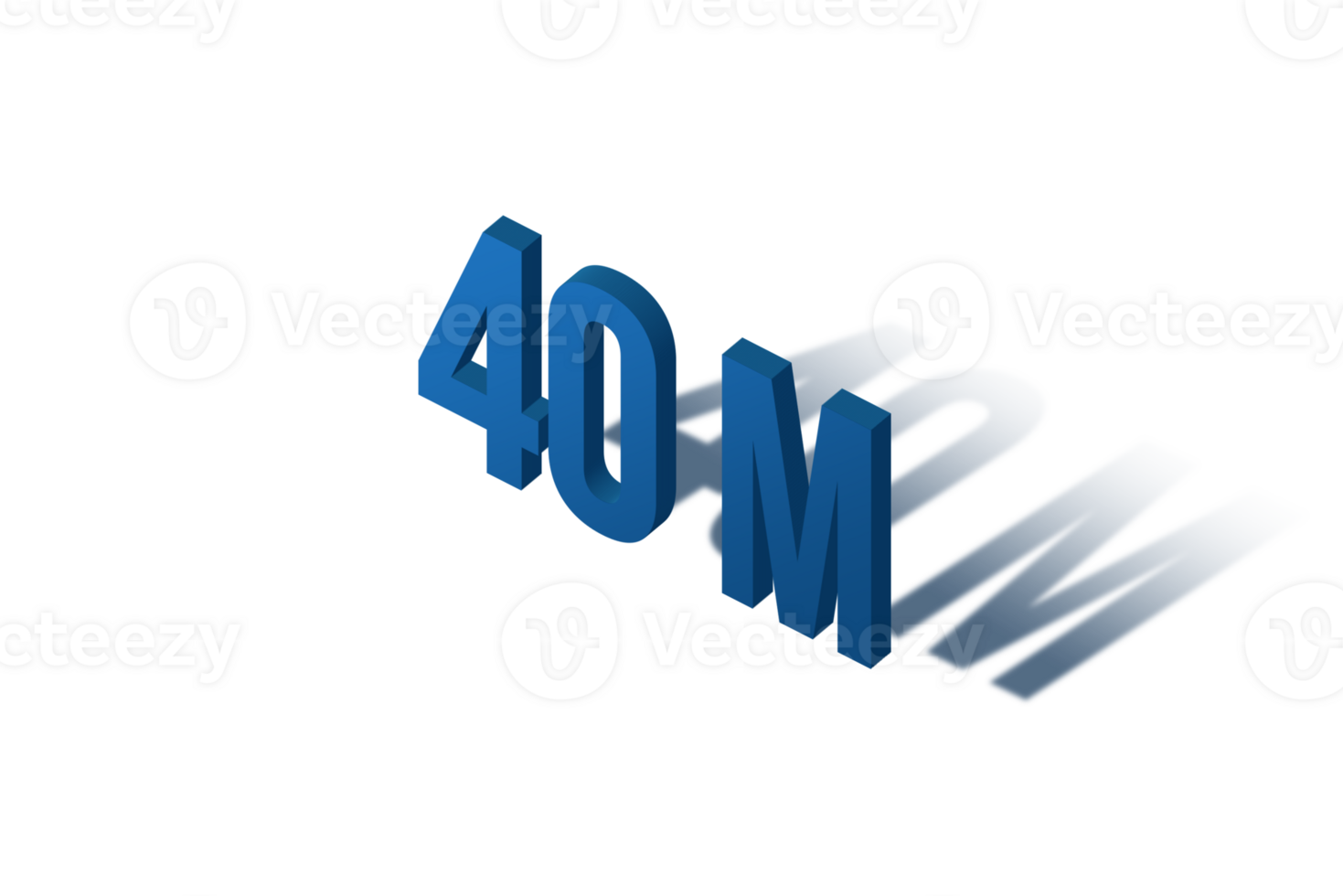 40 million subscribers celebration greeting Number with isomatric design png