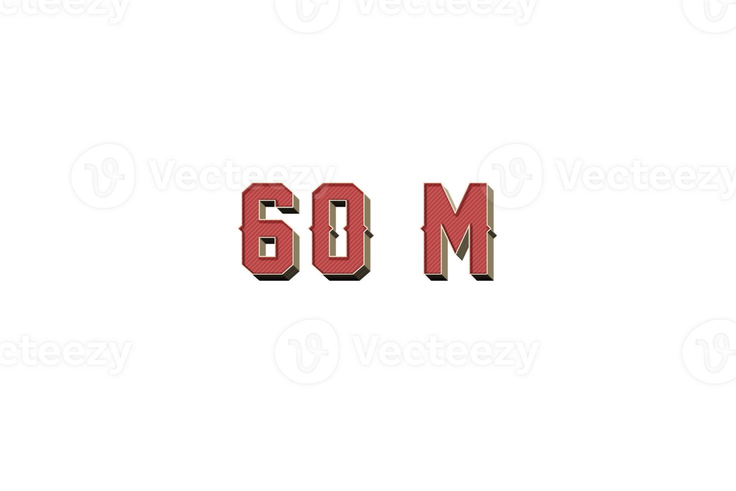 60 million subscribers celebration greeting Number with retro design png