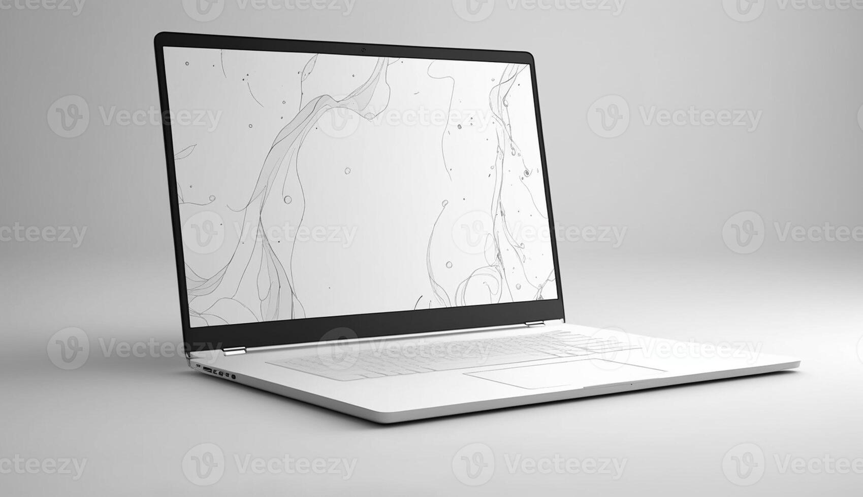 Laptop mockup with blank screen, photo