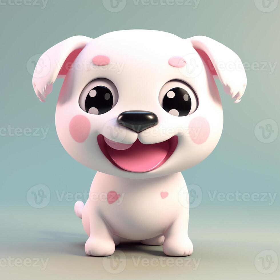 Cute funny cartoon dog with funny expression. cartoon character smile face dog, photo