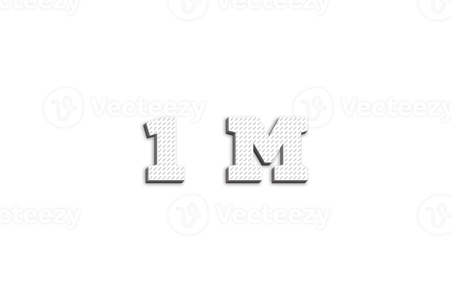 1 million subscribers celebration greeting Number with 3d paper design png