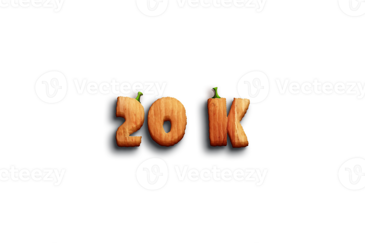 20 k subscribers celebration greeting Number with pumpkin design png