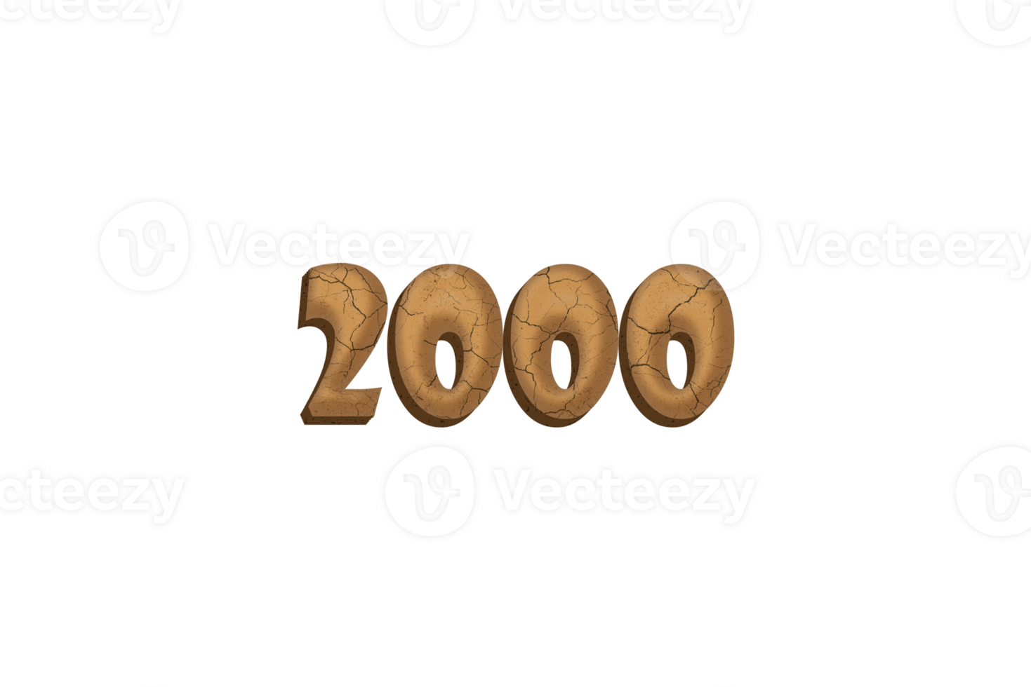 2000 subscribers celebration greeting Number with clay design png