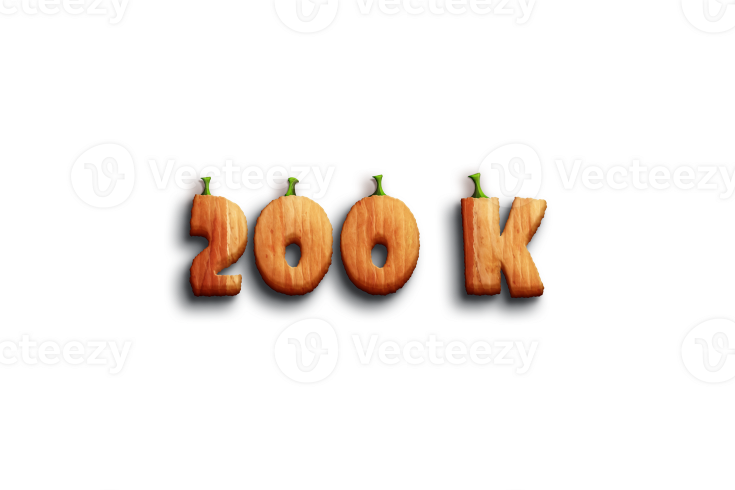 200 k subscribers celebration greeting Number with pumpkin design png