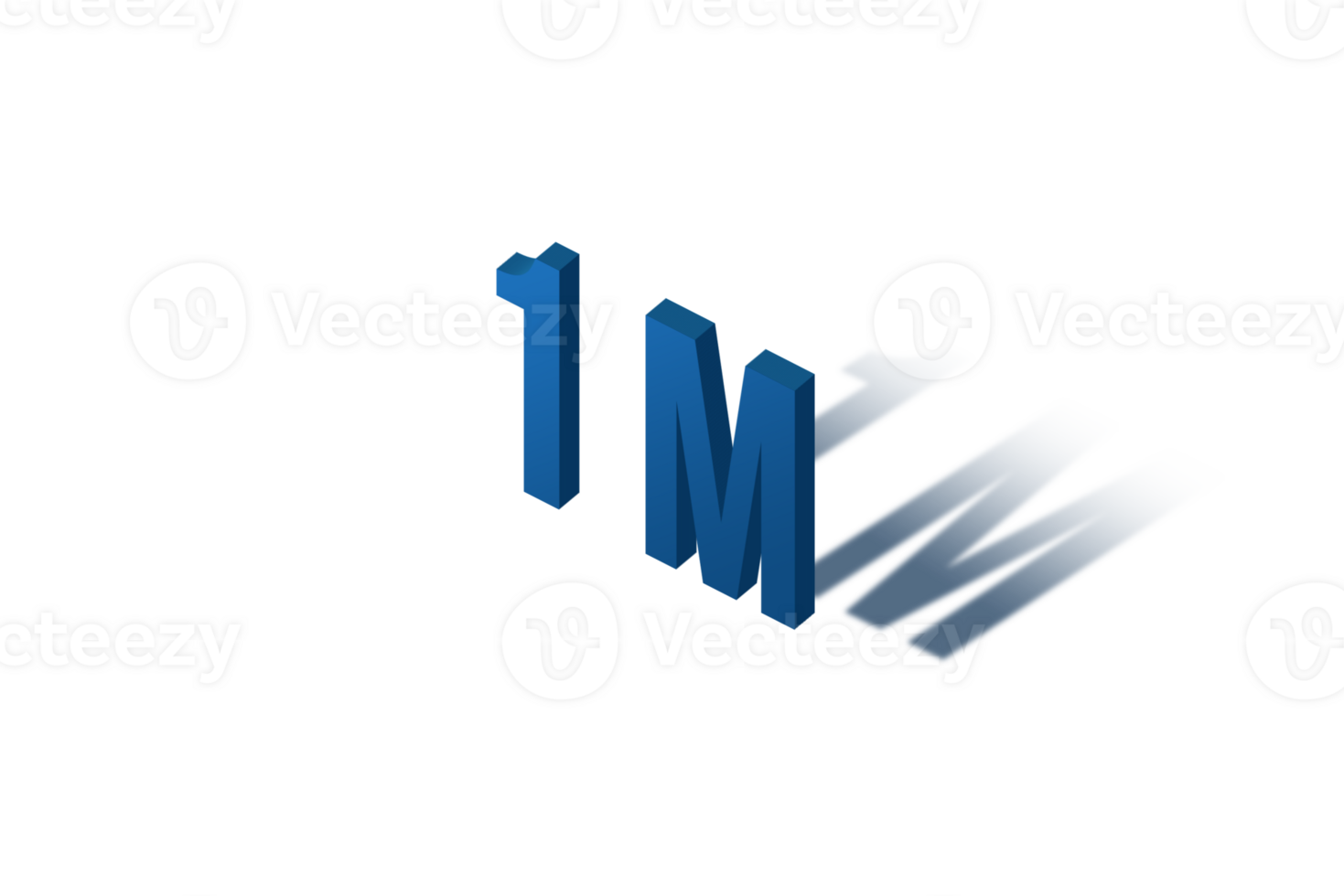 1 million subscribers celebration greeting Number with isomatric design png