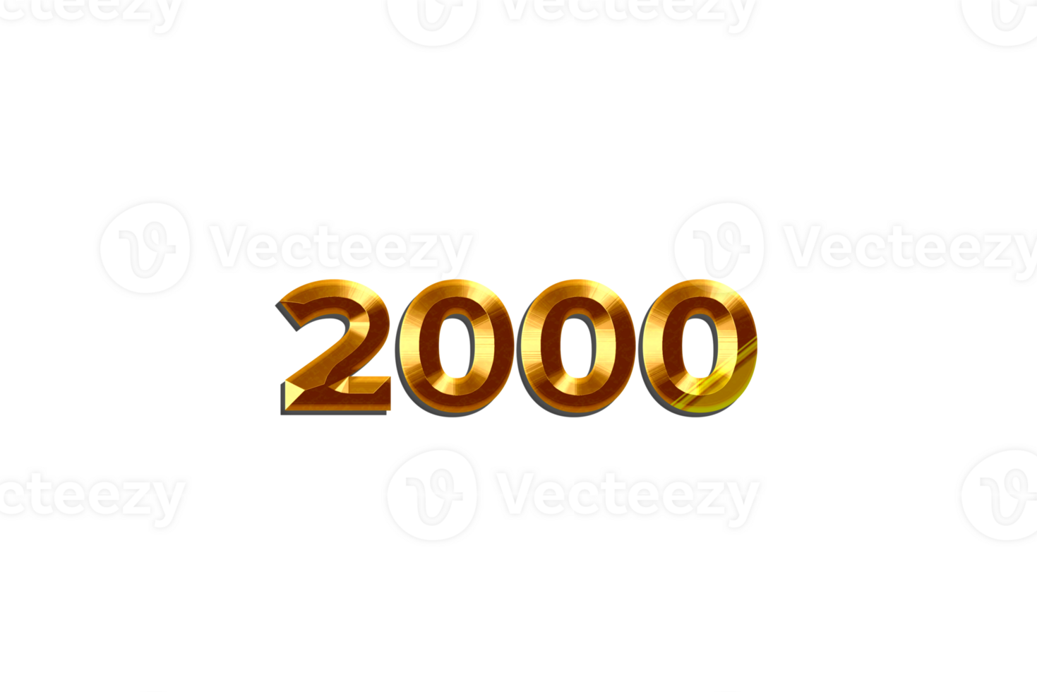 2000 subscribers celebration greeting Number with golden design png