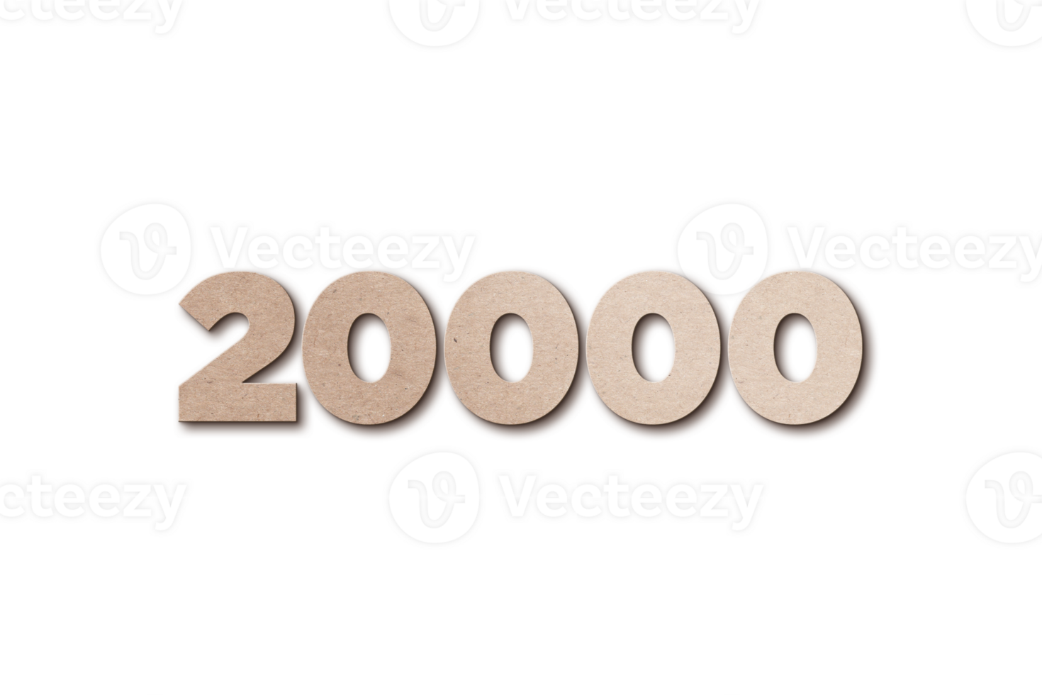 20000 subscribers celebration greeting Number with card board design png