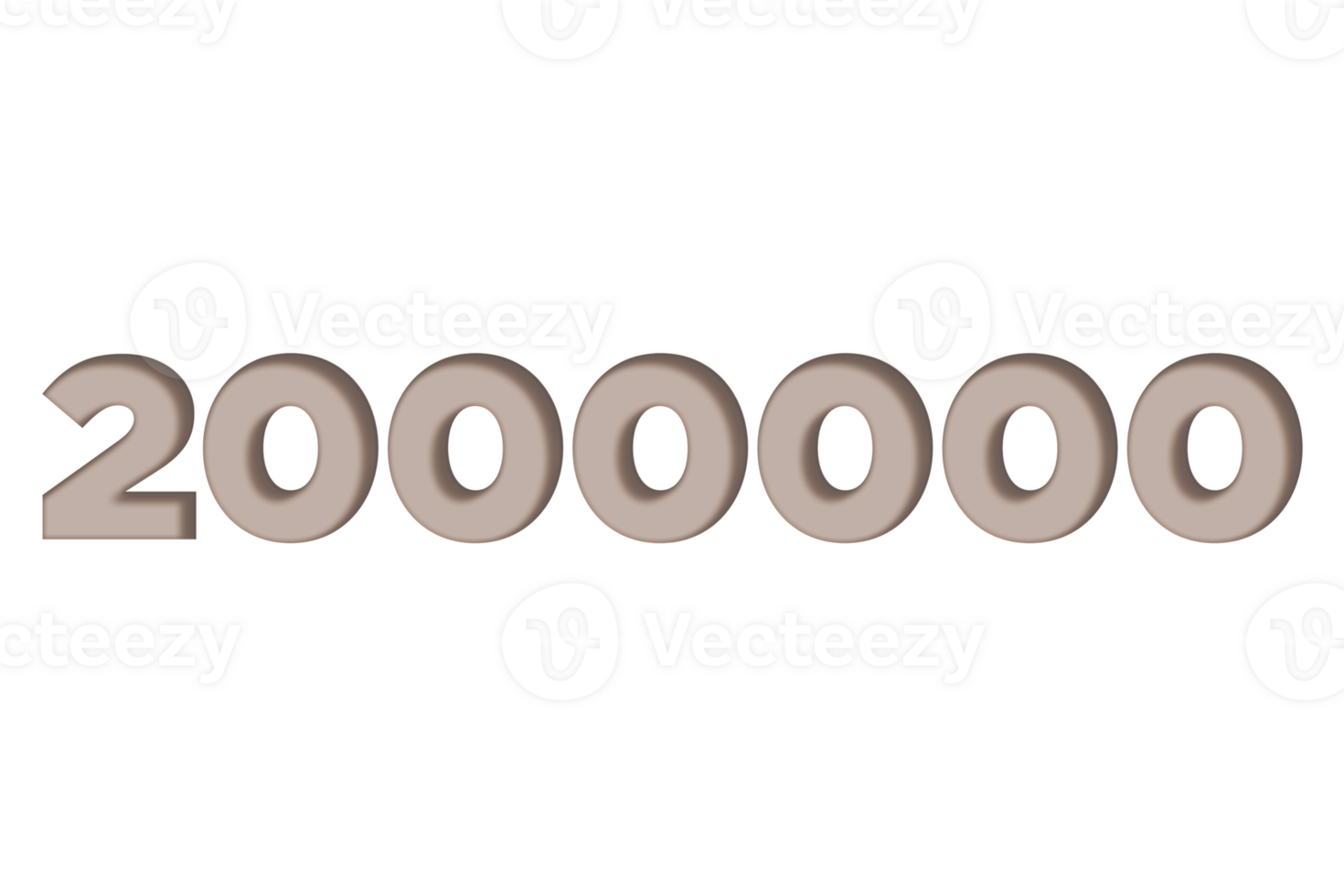 2000000 subscribers celebration greeting Number with engrave design png