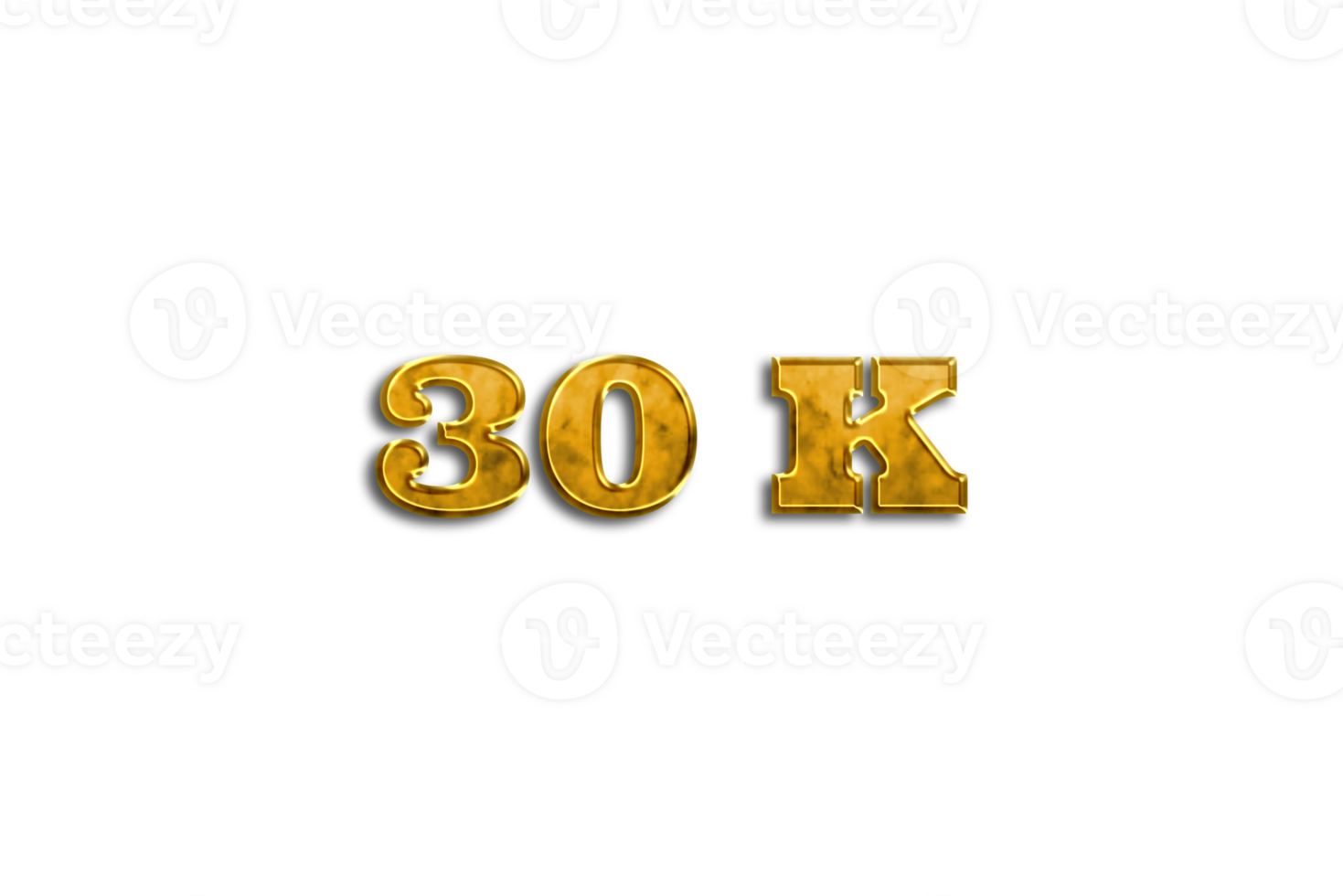 30 k subscribers celebration greeting Number with golden design png