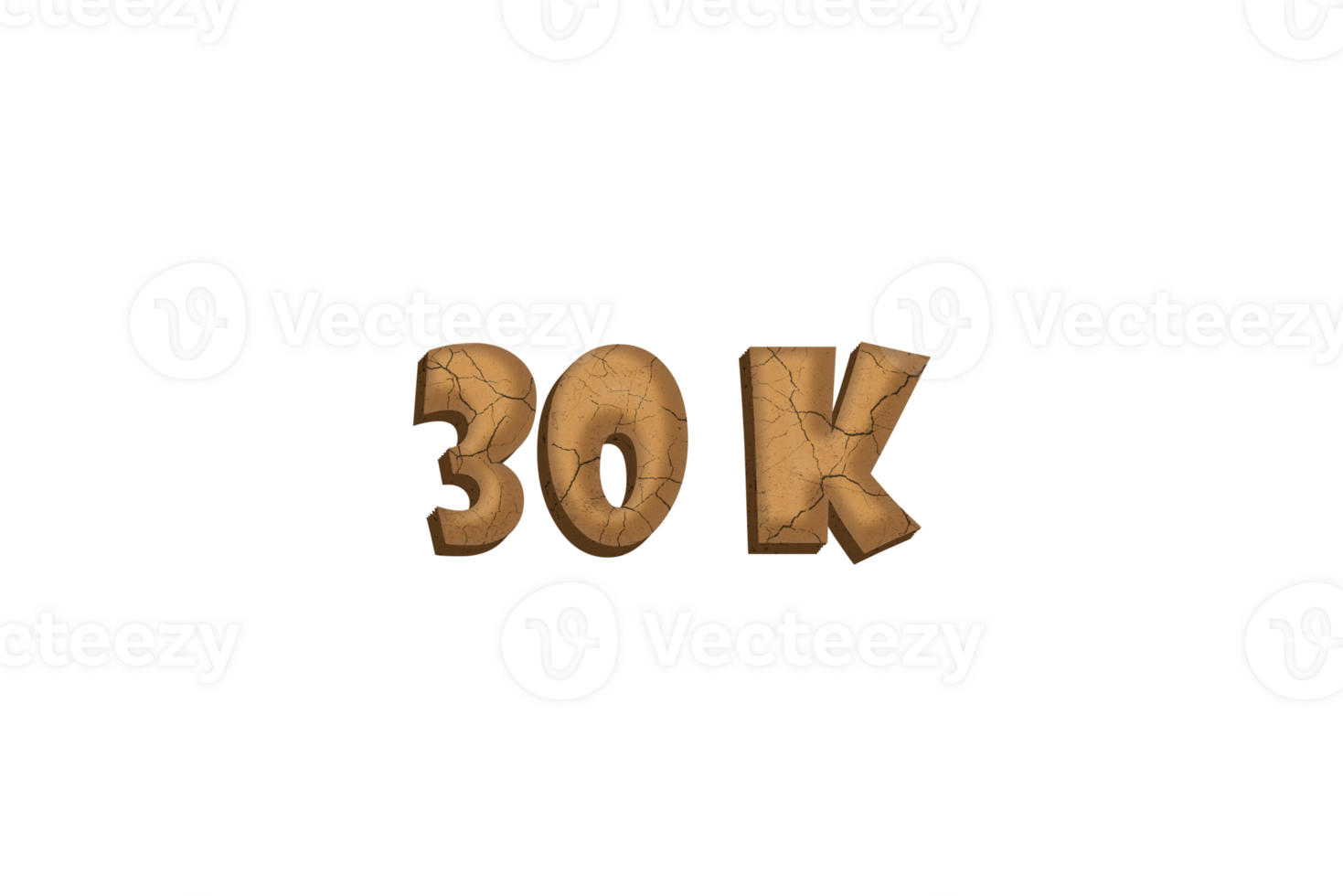 30 k subscribers celebration greeting Number with clay design png
