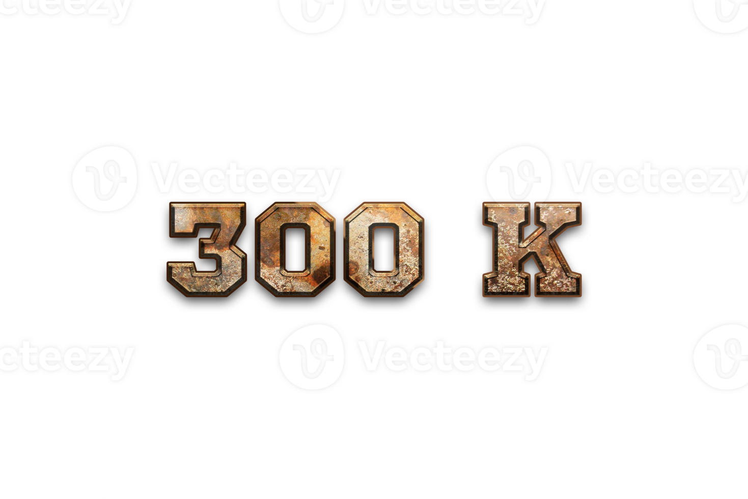 300 k subscribers celebration greeting Number with rustic design png