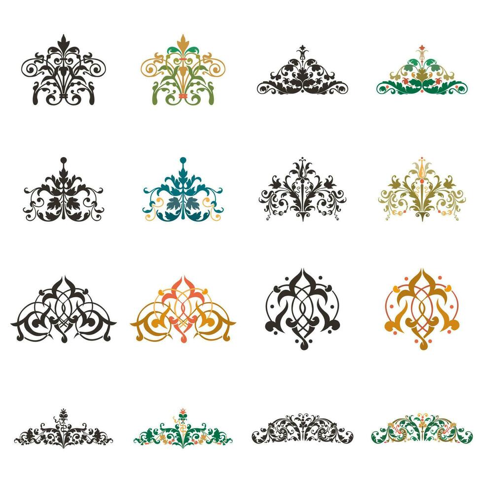 Set of vector floral elements for design