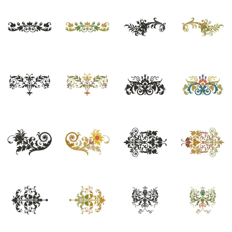 Ornate ornament design and decorative elements. Classic calligraphic and floral vector illustration.