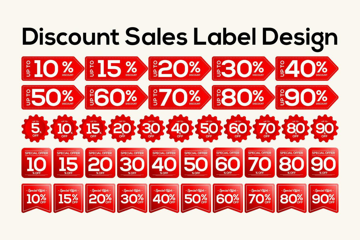 Discount Sales Label Design vector