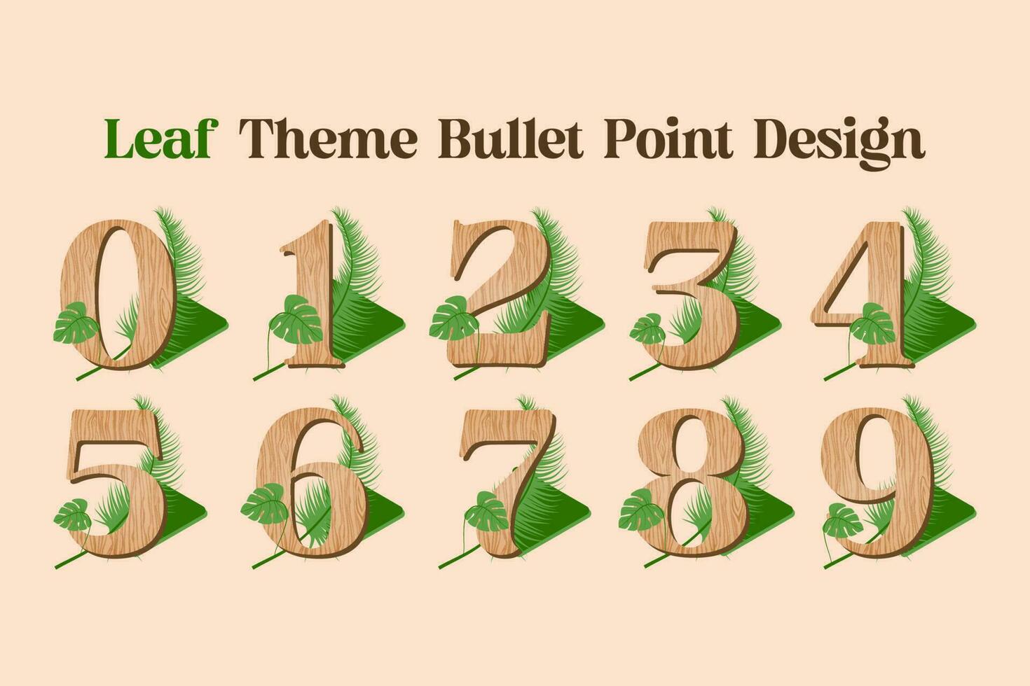 Leaf Theme Bullet Point Design vector