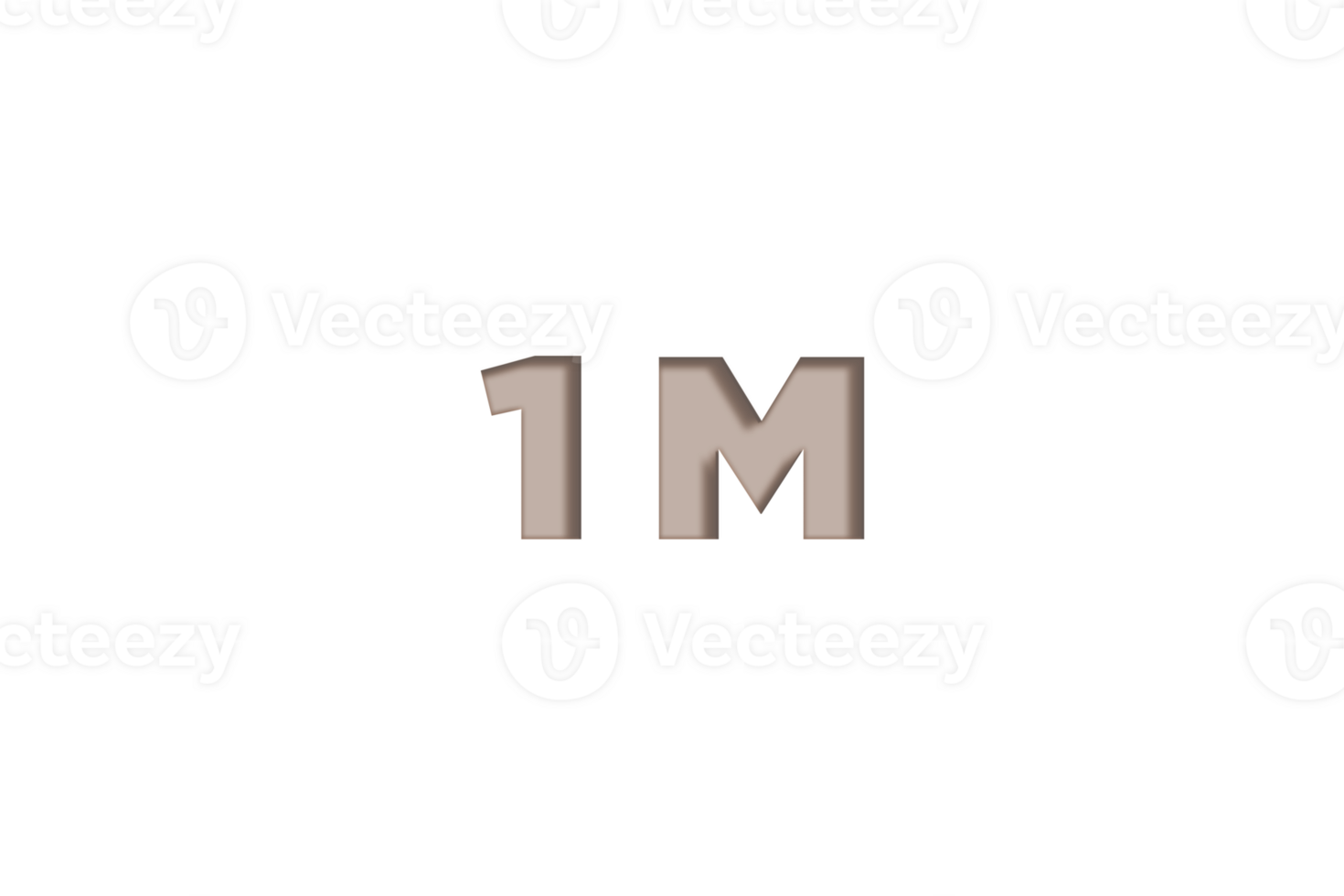 1 million subscribers celebration greeting Number with engrave design png
