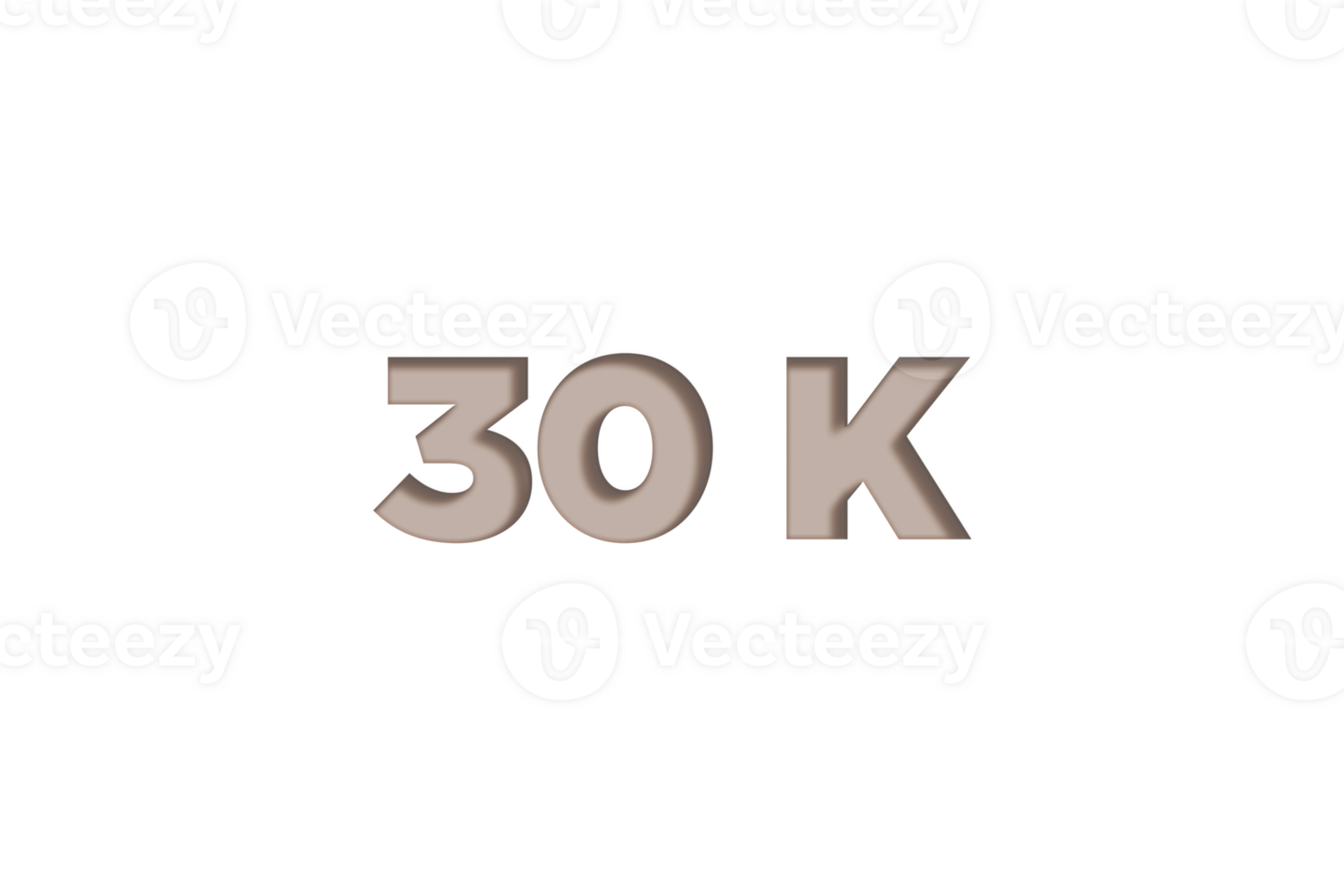 30 k subscribers celebration greeting Number with engrave design png