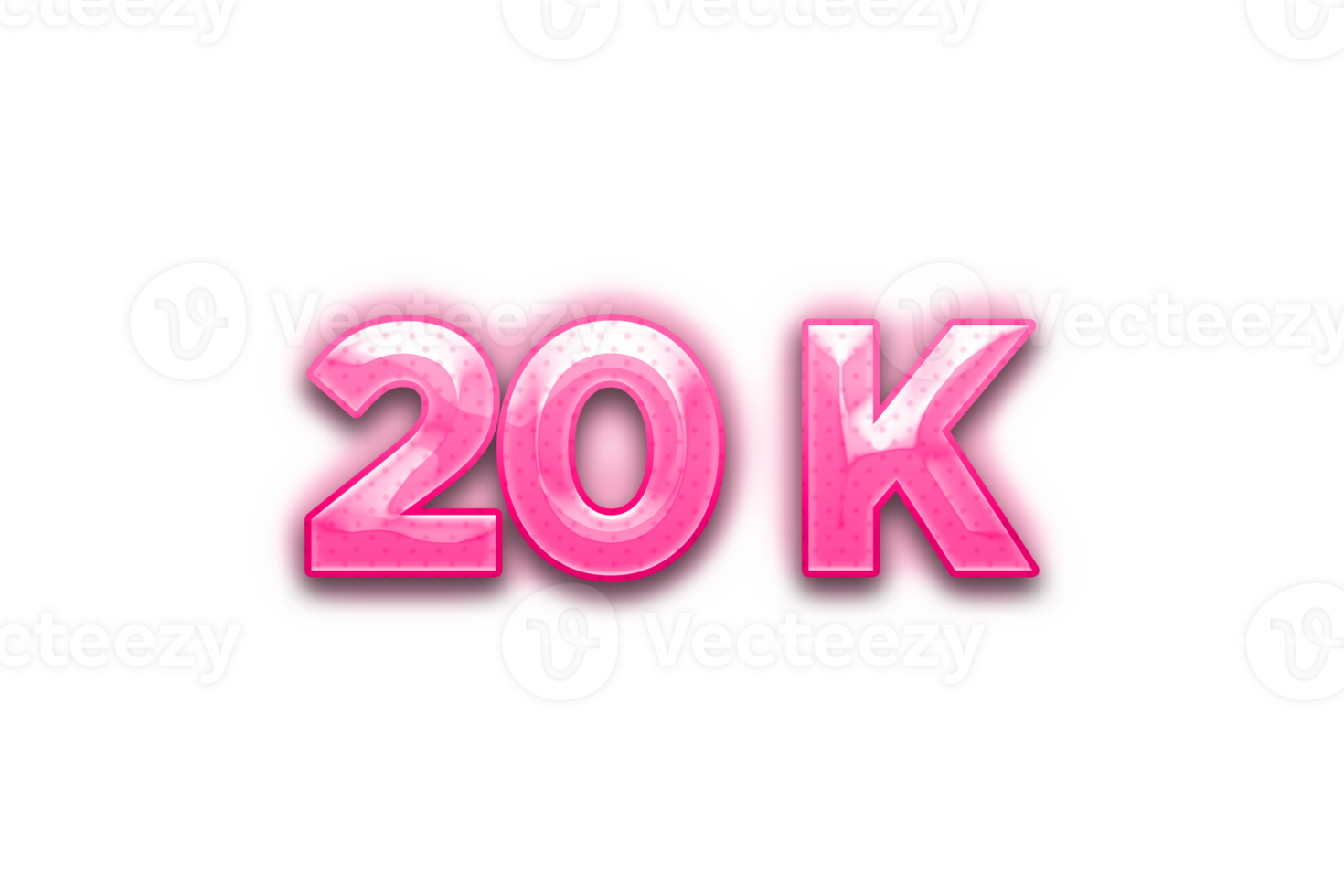 20 k subscribers celebration greeting Number with pink design png