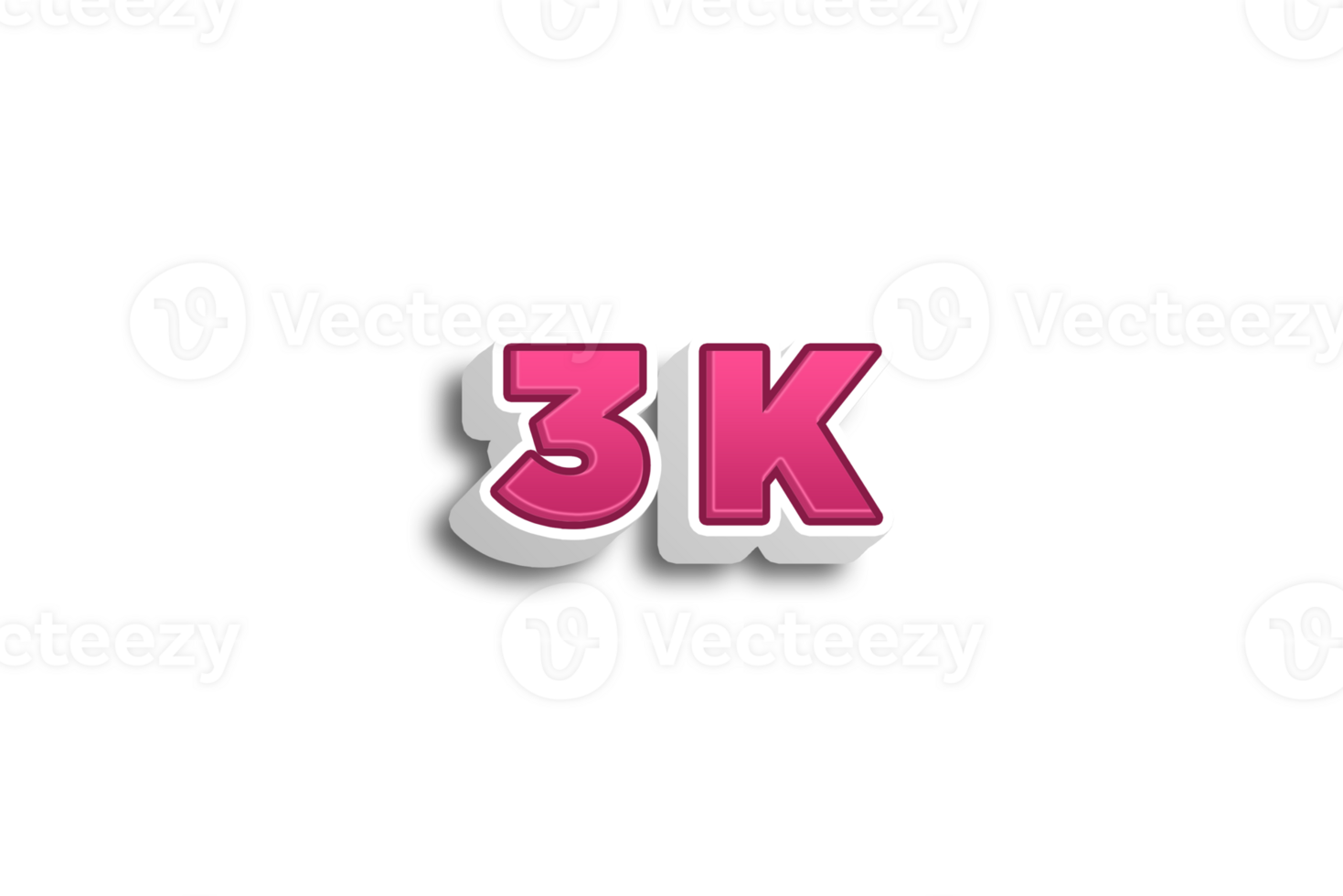 3 k subscribers celebration greeting Number with pink 3d  design png