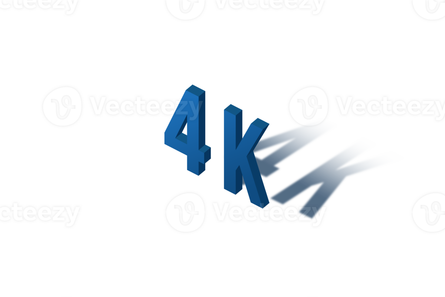 4 k subscribers celebration greeting Number with isomatric design png