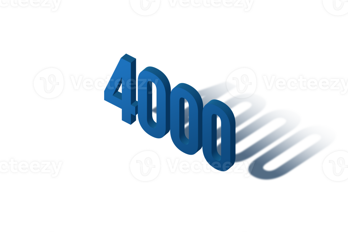 4000 subscribers celebration greeting Number with isomatric design png