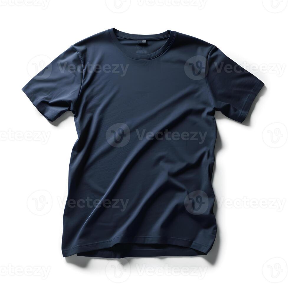 blank navy blue t shirt mockup ,close up navy blue t-shirt on white ...