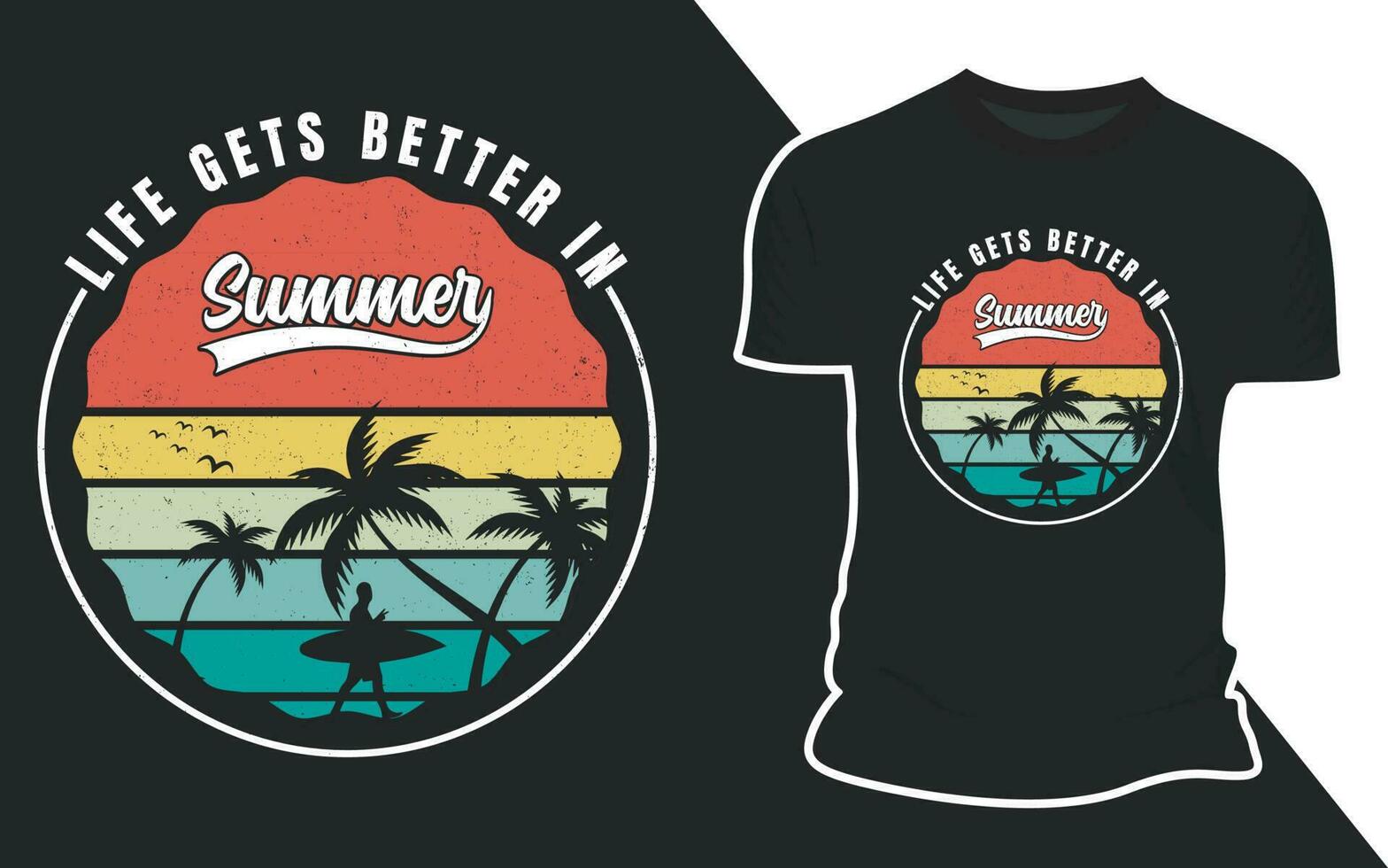 Summer Beach Outdoor Vector T shirt Design Graphics