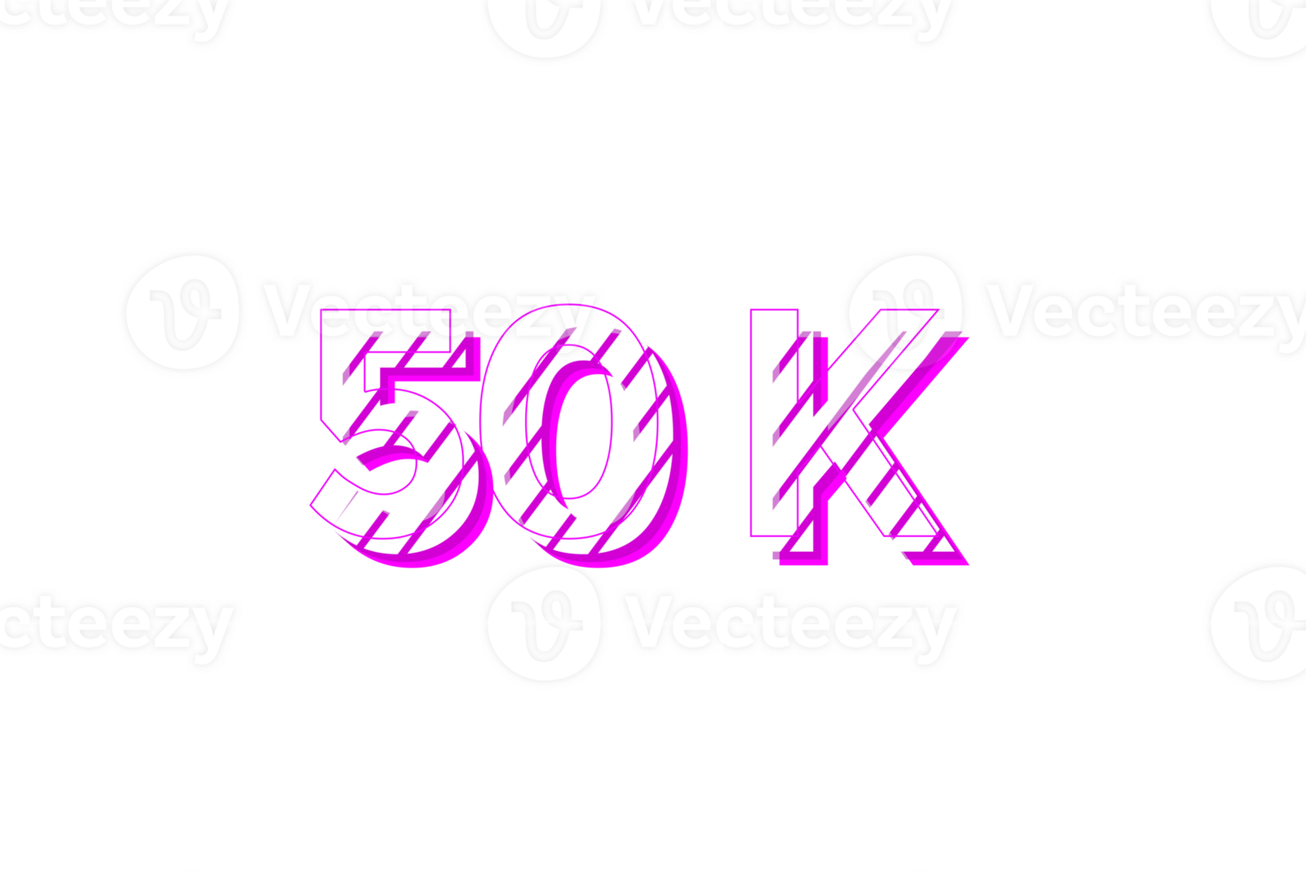 50 k subscribers celebration greeting Number with stripe design png