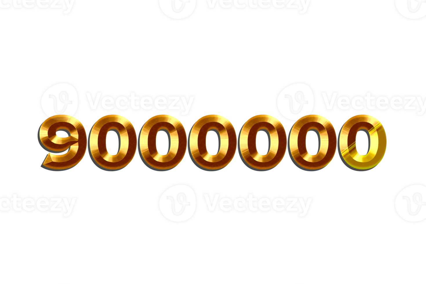 9000000 subscribers celebration greeting Number with golden design png