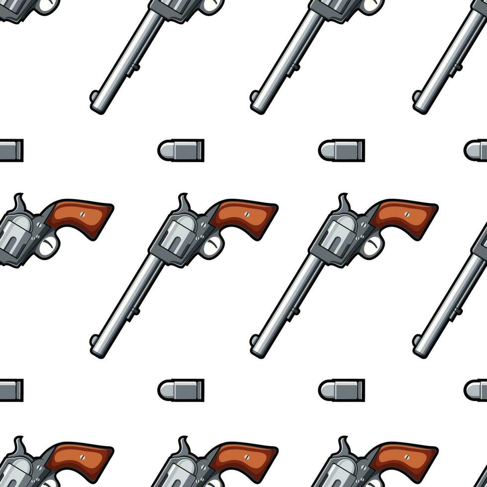 Seamless pattern of guns on a white background vector