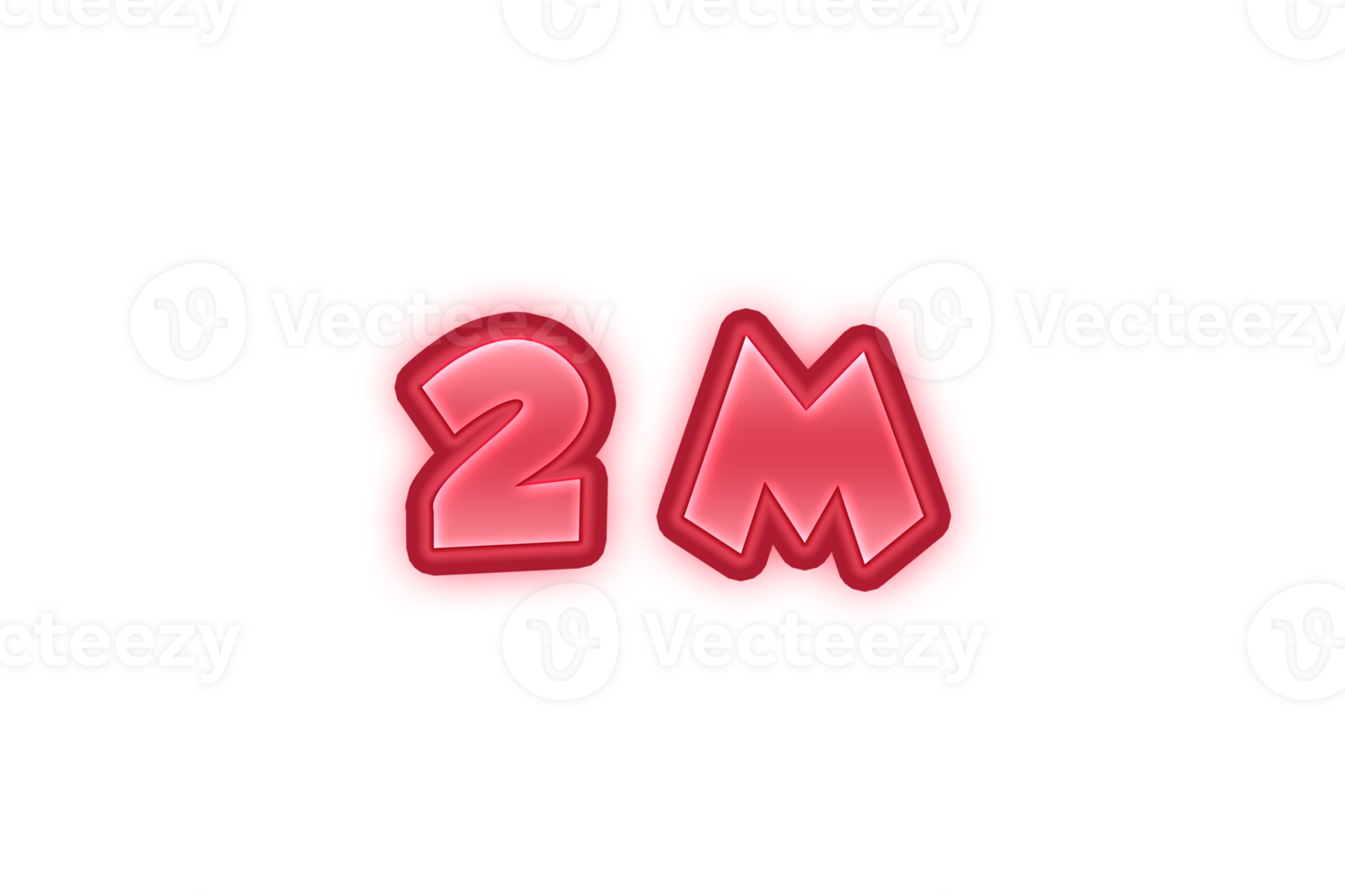 2 million subscribers celebration greeting Number with red embossed design png