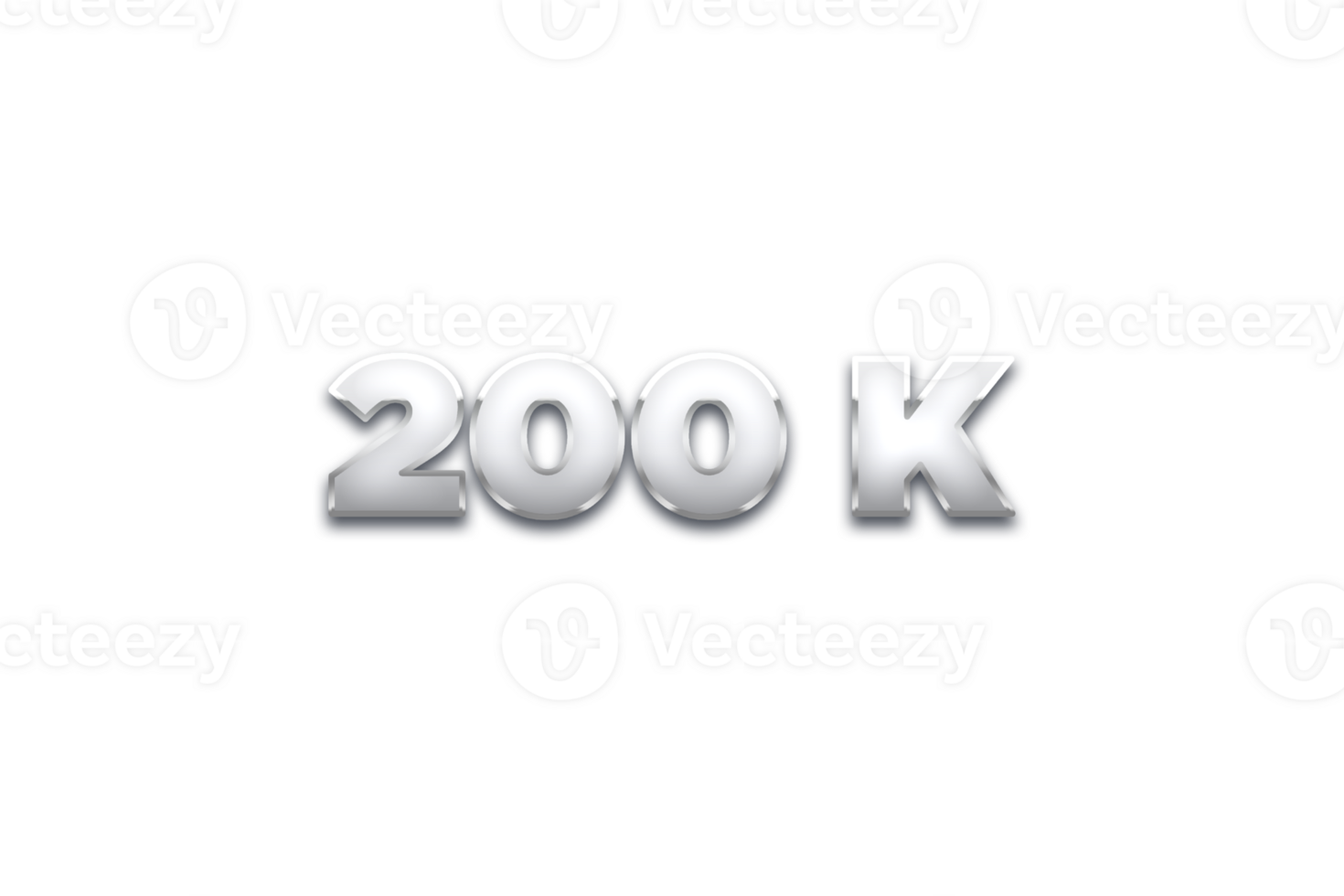 200 k subscribers celebration greeting Number with metal design png