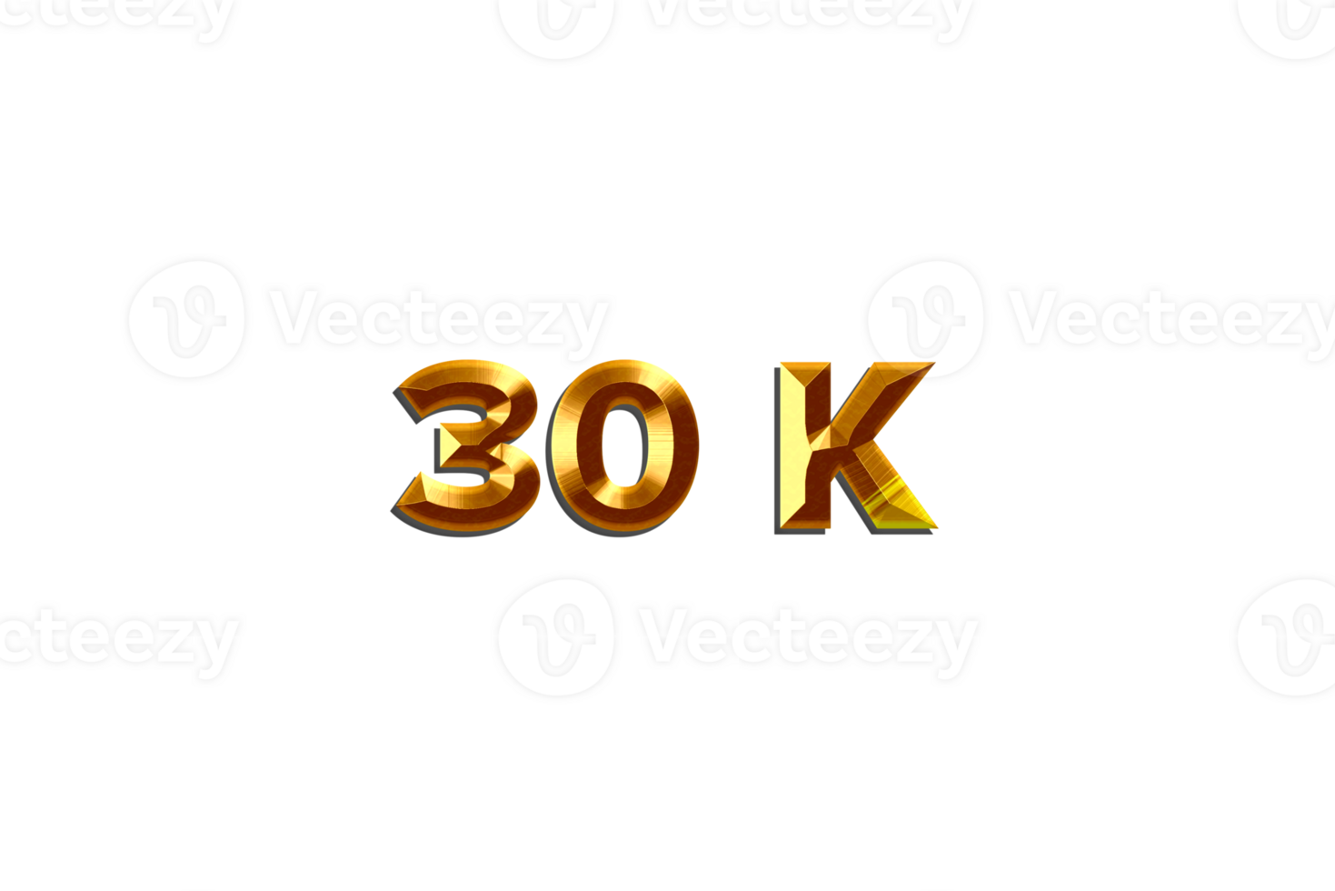 30 k subscribers celebration greeting Number with golden design png