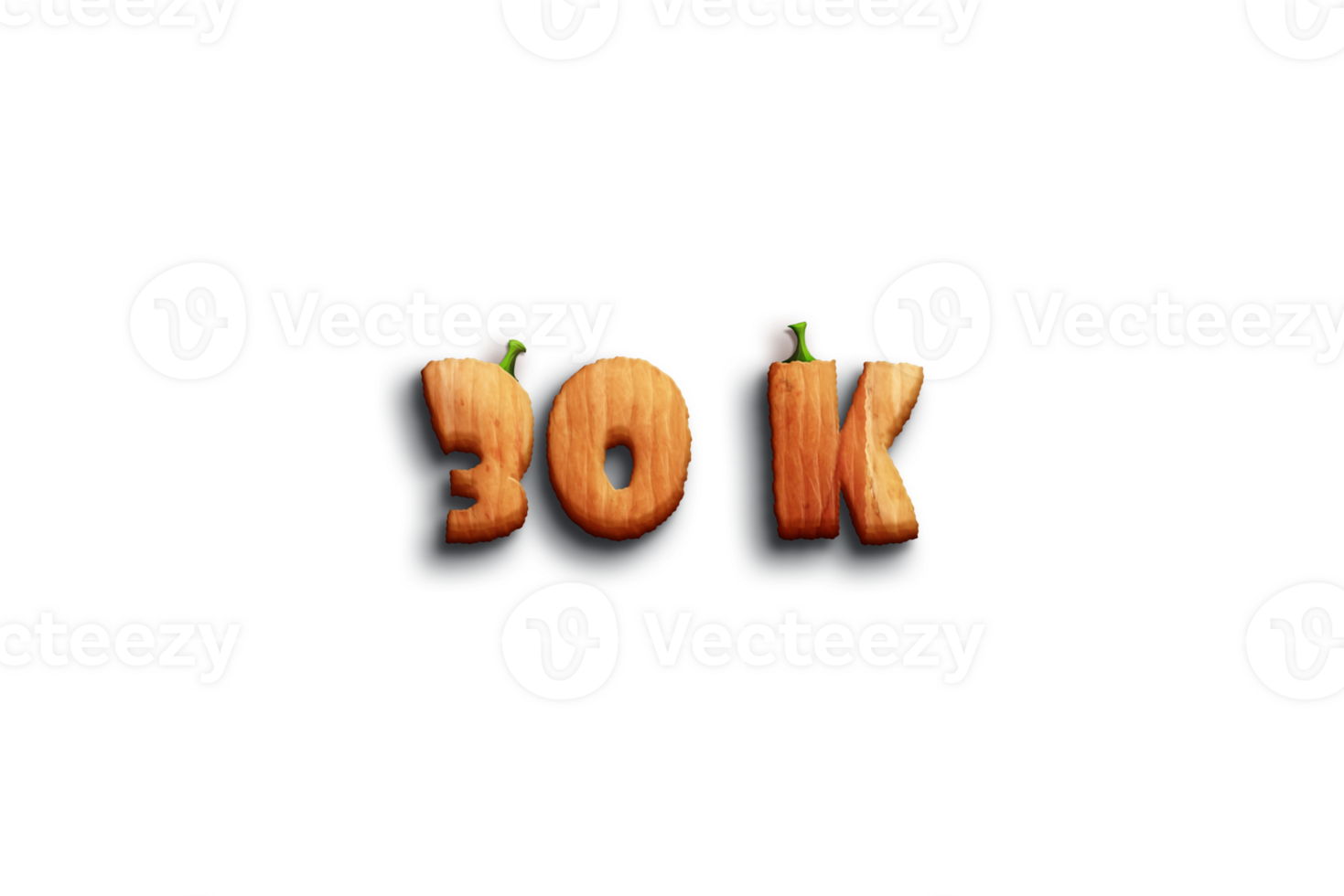 30 k subscribers celebration greeting Number with pumpkin design png