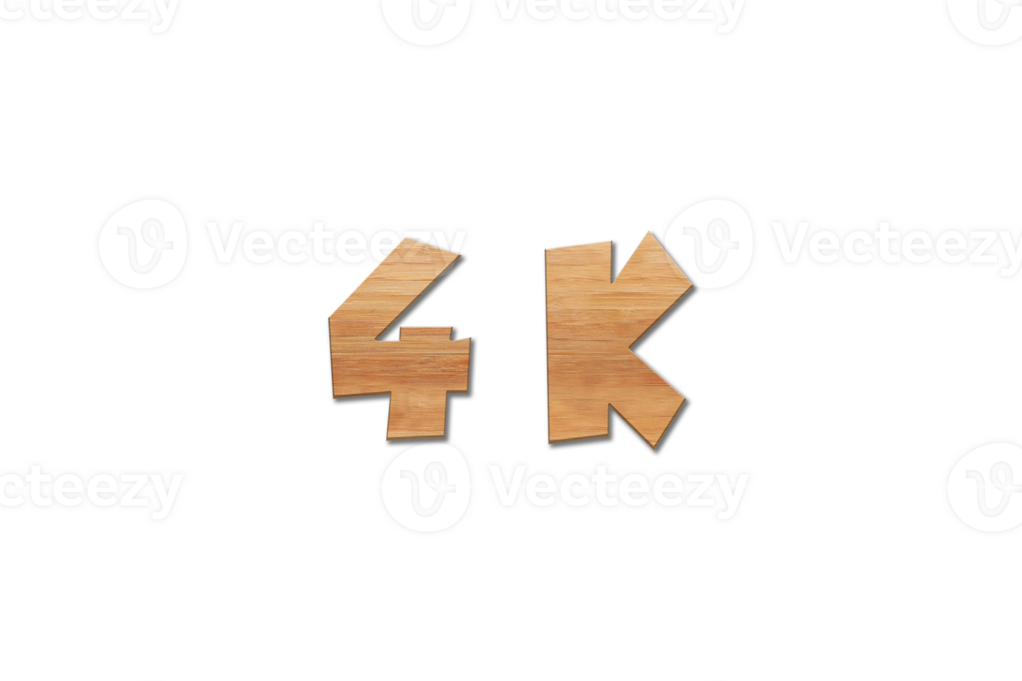 4 k subscribers celebration greeting Number with oak wood design png