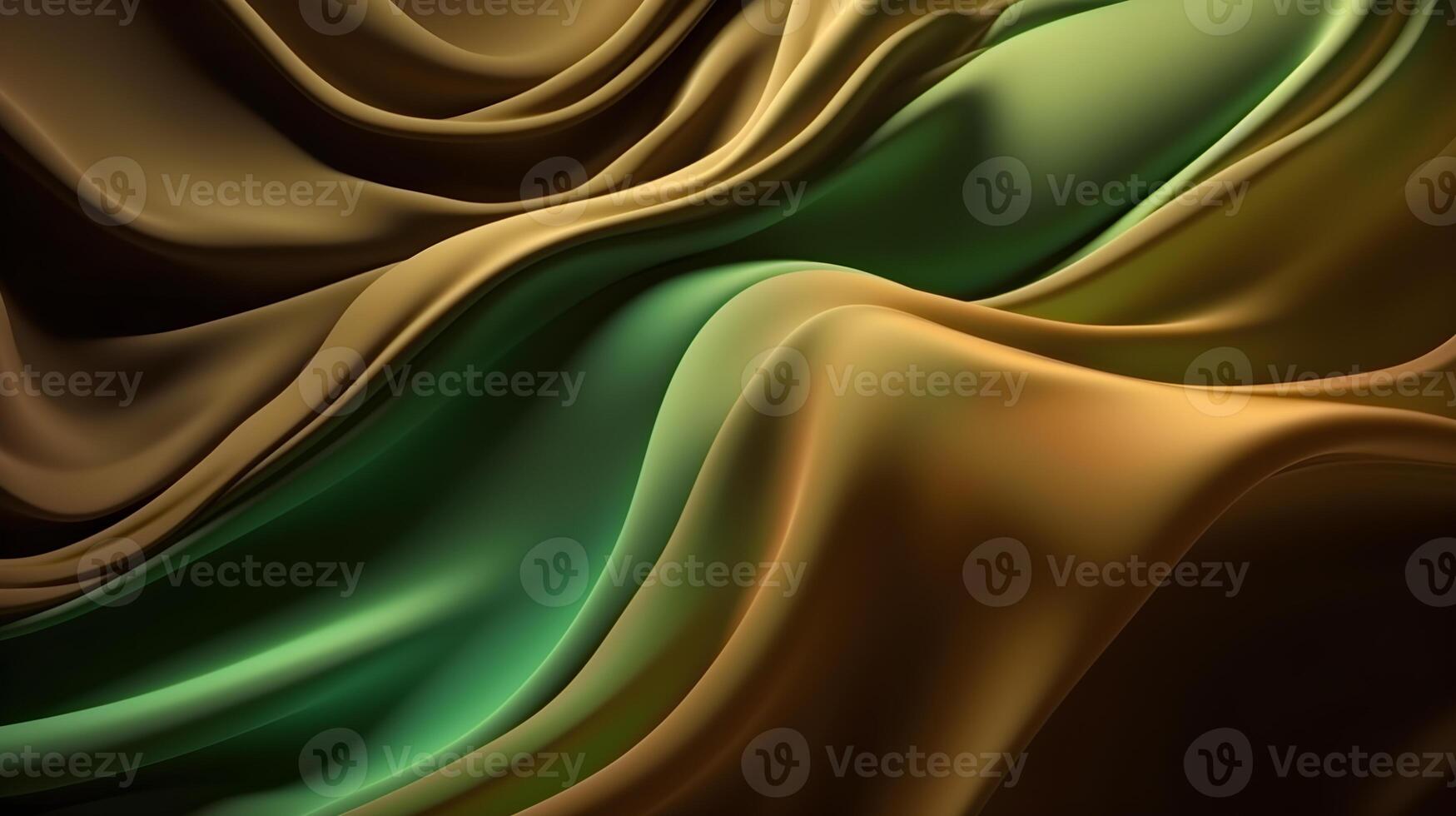 Abstract Background with 3D green Gradient Silk Fabric , photo