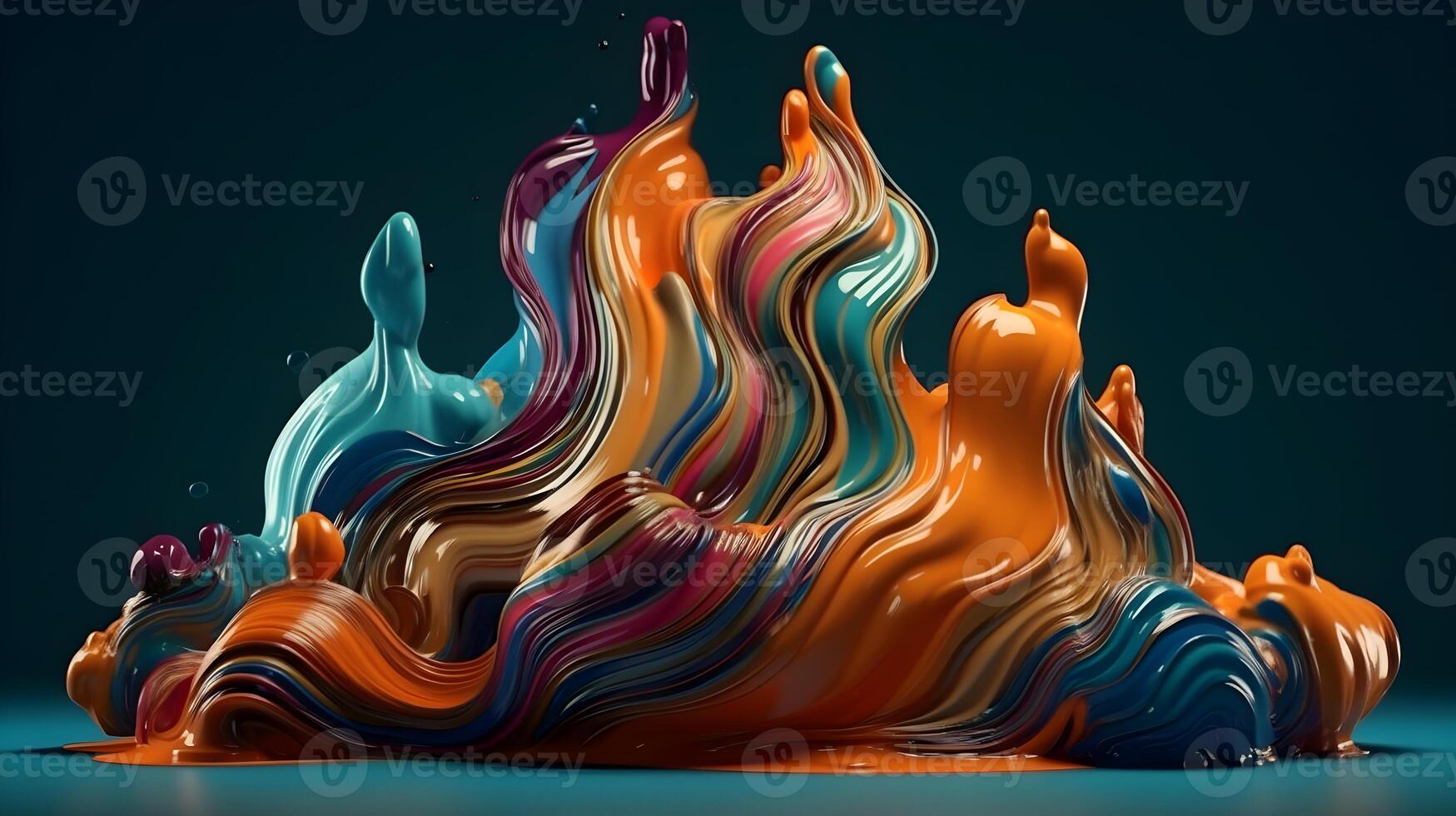 abstract colourful liquid paint marble background 3d , photo