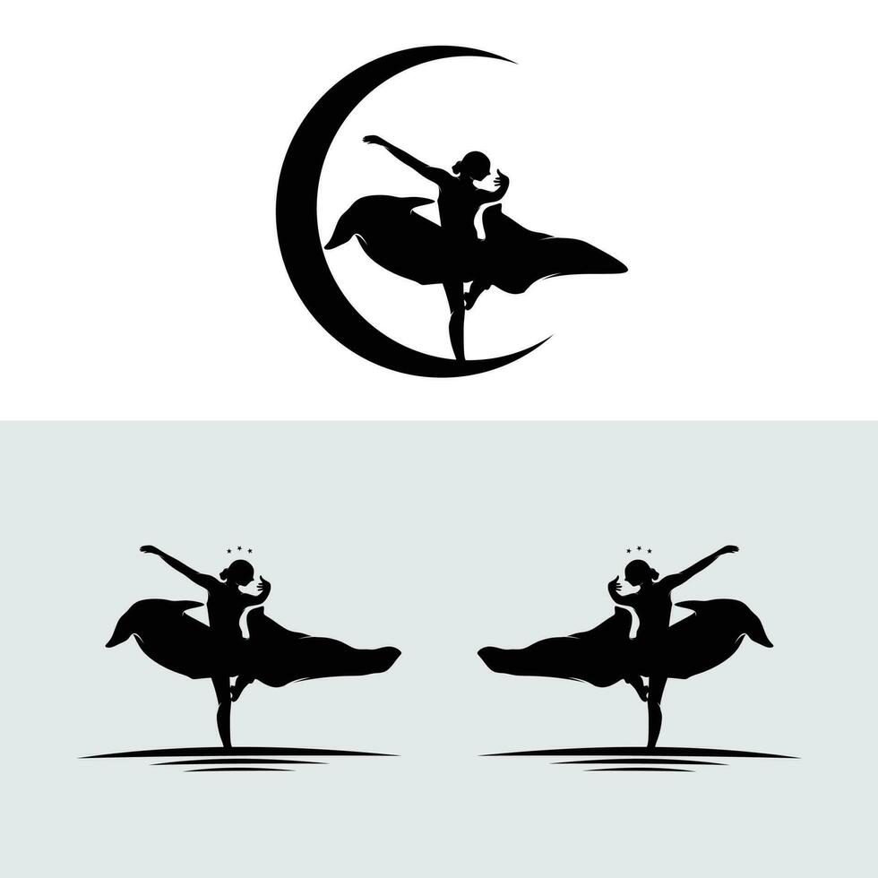 Traditional dancer logo collection set vector