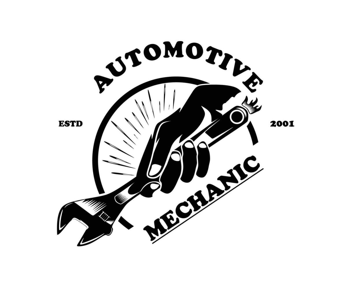 Mechanical hand logo design vector