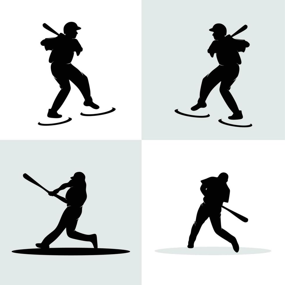 Baseball player collection set vector