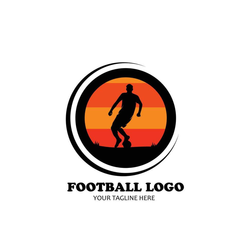 Football logo silhouette design vector