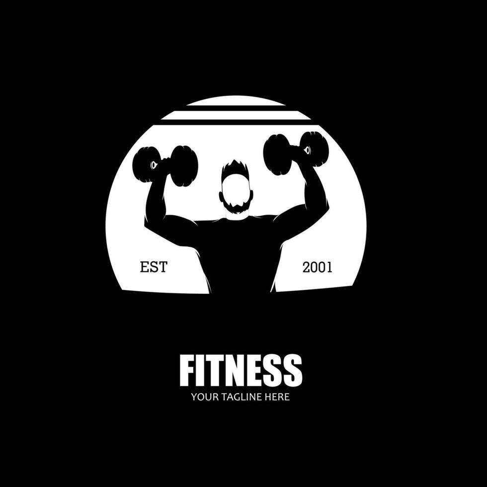 Fitness logo silhouette vector