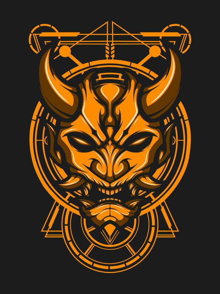 Oni Demon Mask Vector