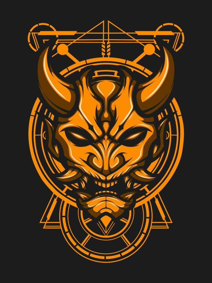 Oni Demon Mask Vector 23501621 Vector Art at Vecteezy