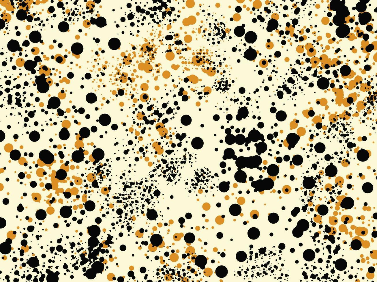 Abstract black and yellow brown droplets circles decorative element pattern vector background isolated on horizontal landscape light yellow wallpaper. Simple flat themed backdrop.