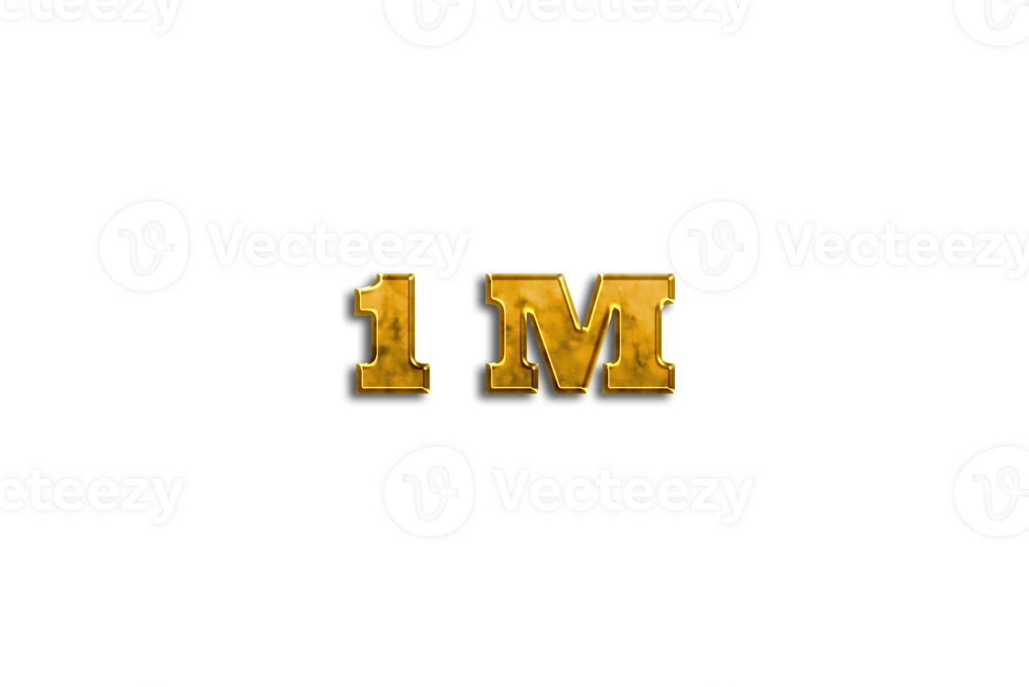 1 million subscribers celebration greeting Number with golden design png