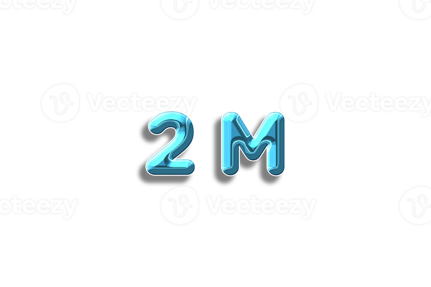 2 million subscribers celebration greeting Number with plastic design png