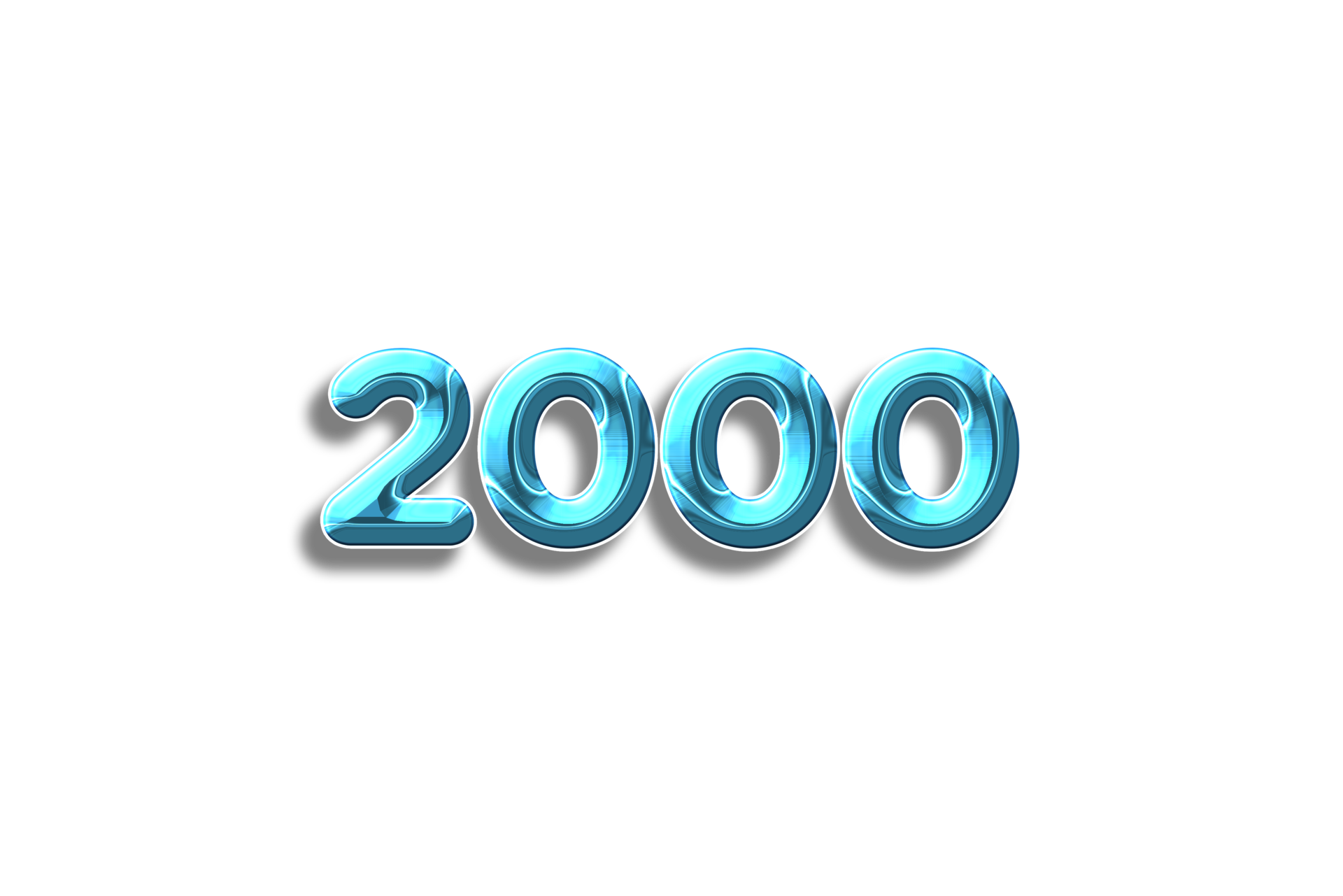 2000 subscribers celebration greeting Number with plastic design 2000 subscribers celebration greeting Number with plastic design