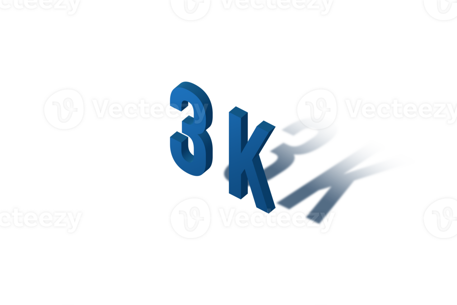 3 k subscribers celebration greeting Number with isomatric design png
