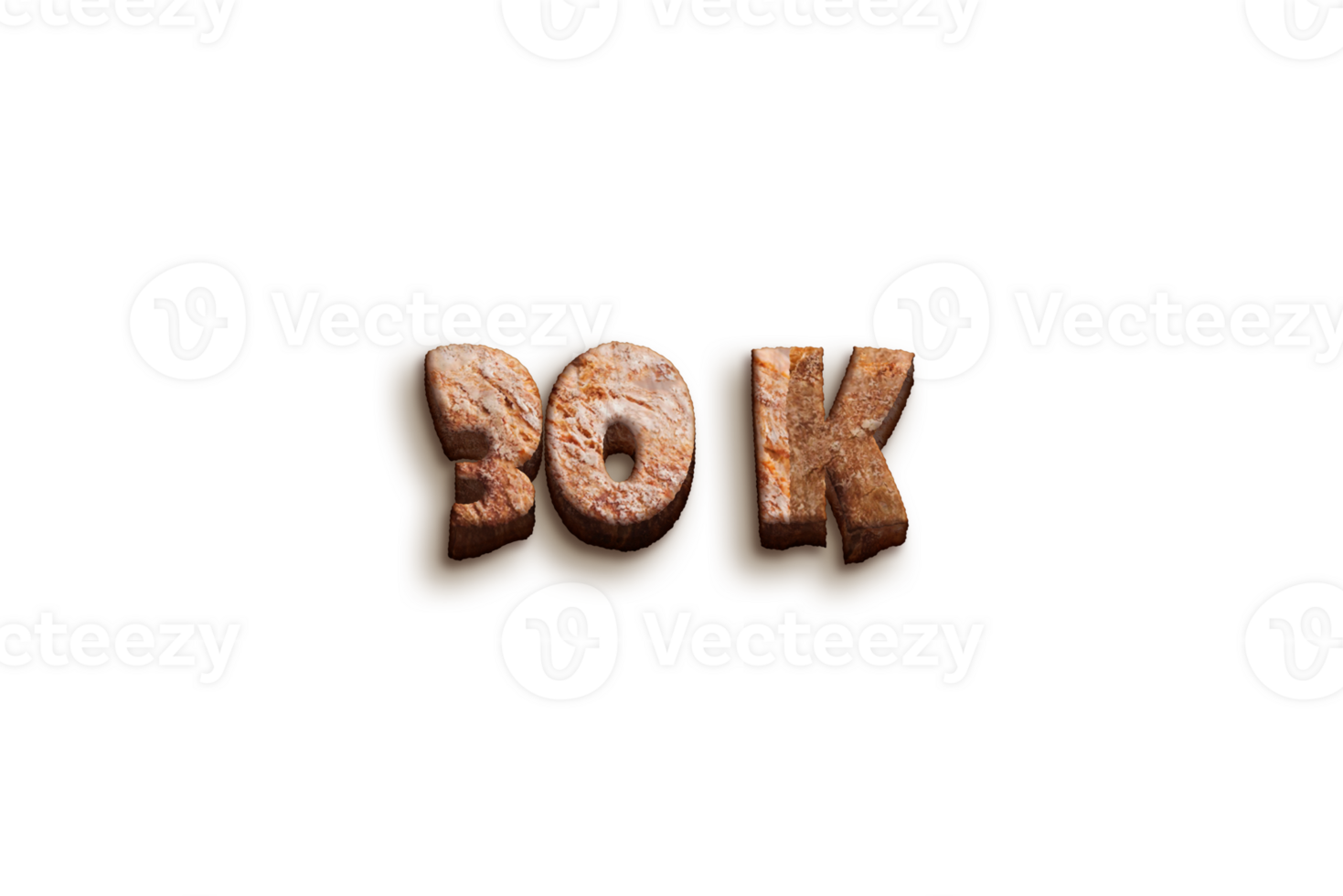 30 k subscribers celebration greeting Number with bakery design png